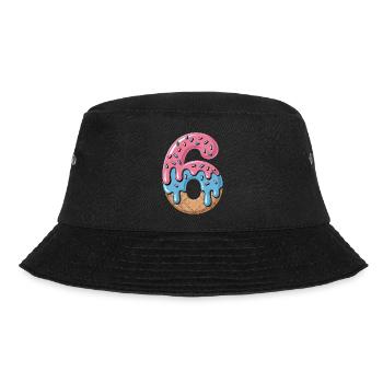 Zahl 6 Eiscreme Waffel Streusel Geburtstag - Bucket Hat - Schwarz - Vorne - Lela (165cm)