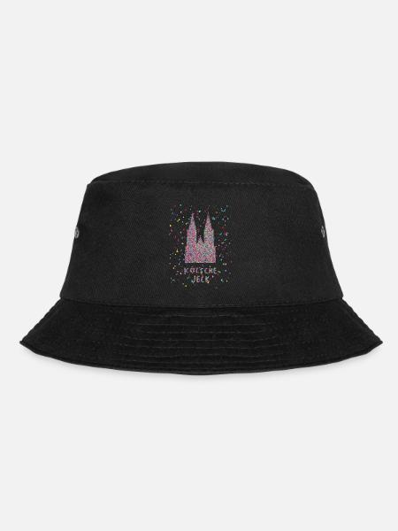 Cologne Jeck Cologne Cathedral Carnival Confetti - Bucket Hat - black