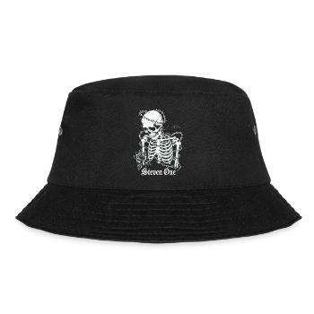 Skeleton with chain and flower - Bucket Hat - black - Front - Lela (165cm)