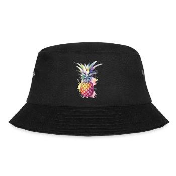 Ananas Aquarell - Bucket Hat - Schwarz - Vorne - Lela (165cm)