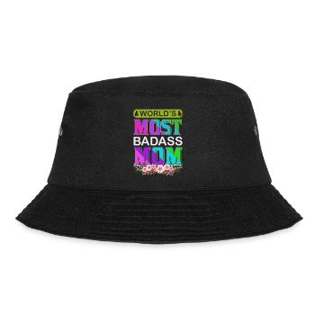 World's Badass Mom – Mutiges, florales Muttertagsgeschenk - Bucket Hat - Schwarz - Vorne - Lela (165cm)