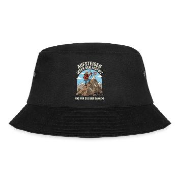 Bergsteiger gegen Abstieg Bier Danach - Bucket Hat - Schwarz - Vorne - Lela (165cm)