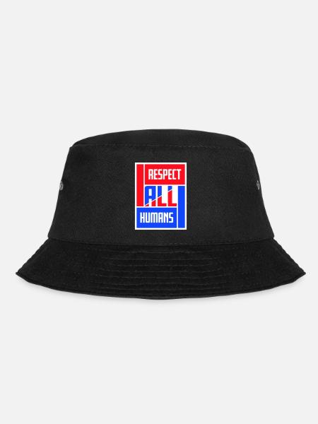 Respect All Humans Statement Menschlichkeit Spruch - Bucket Hat - Schwarz