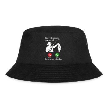 Angeln Ruft Retro Vintage Angler Spruch Design - Bucket Hat - Schwarz - Vorne - Lela (165cm)
