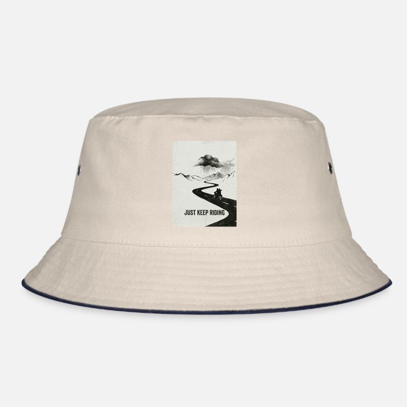 Just Keep Riding Motorcycle Adventure Bucket Hat