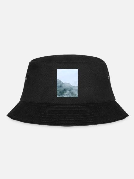 Misty Mountain Fog Landscape - Bucket Hat - black