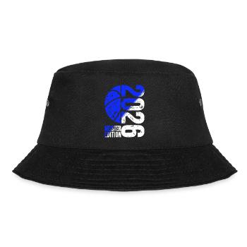 Basketball Meister Edition 2026 in Blau Weiss - Bucket Hat - Schwarz - Vorne - Lela (165cm)