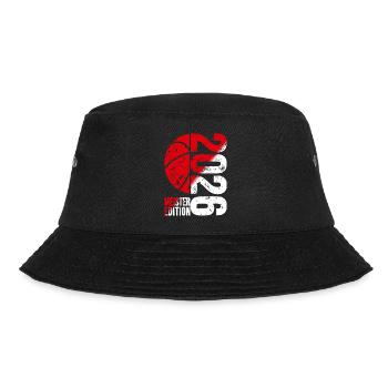 Basketball Meister Edition 2026 in rot und weiß - Bucket Hat - Schwarz - Vorne - Lela (165cm)