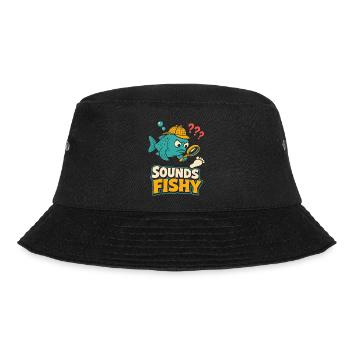 Sounds Fishy Detective Fish - Bucket Hat - black - Front - Lela (165cm)