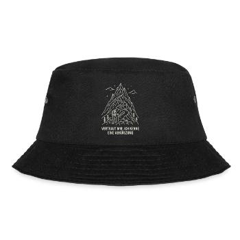 Wandern - Vertraut mir, ich kenne eine Abkürzung - Bucket Hat - Schwarz - Vorne