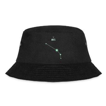 Widder, Sternstern, Sternbild Pastellgrün - Bucket Hat - Schwarz - Vorne
