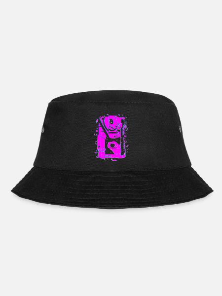 Techno Rave Tape Neon Lautsprecher - Bucket Hat - Schwarz