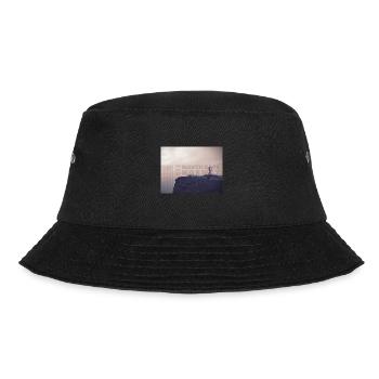 North Cape Norway. Nordkap Norwegen T-Shirt - Bucket Hat - Schwarz - Vorne - Lela (165cm)