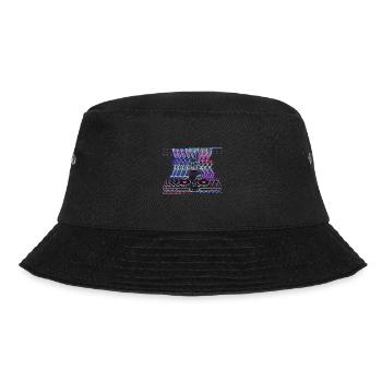 Cyberpunk Neon Beat DJ Hase - Bucket Hat - Schwarz - Vorne - Lela (165cm)