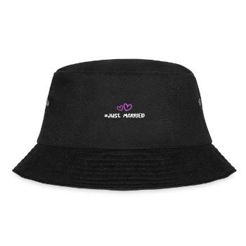 Just Married Hochzeit Herz - Bucket Hat - Schwarz - Vorne - Lela (165cm)