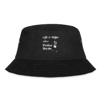 Das Leben ist besser mit einem Boston Terrier - Bucket Hat - Schwarz - Vorne - Lela (165cm)