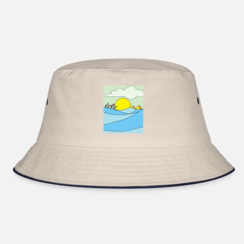 Retro Pyramid Desert Sun Bucket Hat