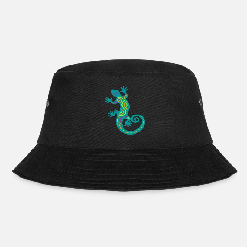 Gecko bunt Zeichnung - Bucket Hat - Schwarz