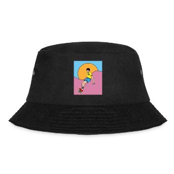 Retro Skateboarder & Skater Skateboard - Bucket Hat - Schwarz - Vorne - Lela (165cm)