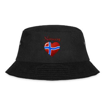 Die Flagge von Norwegen, Norges flaggeg - Bucket Hat - Schwarz - Vorne - Lela (165cm)