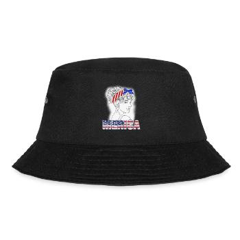 Merica Girl USA Flagge - Bucket Hat - Schwarz - Vorne - Lela (165cm)