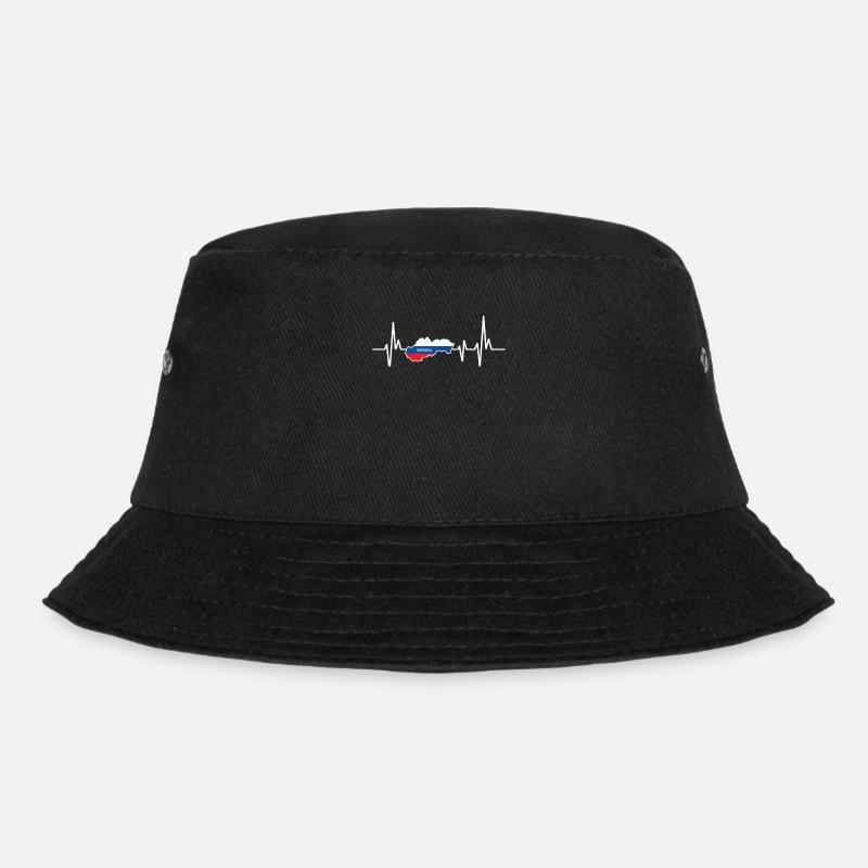 Slowakei Slowakische Herzschlagdesign - Bucket Hat - Schwarz