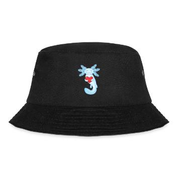 Axolotl zum Valentinstag - Bucket Hat - Schwarz - Vorne - Lela (165cm)