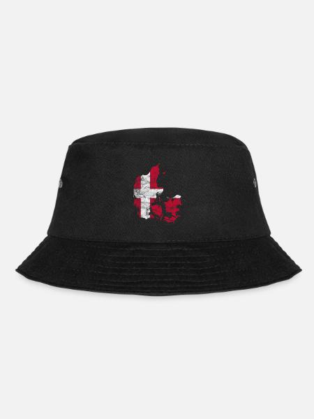 Dänemark Dänische Flagge Dannebrog Silhouette - Bucket Hat - Schwarz