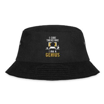 Programmierer Coder Software Entwickler - Bucket Hat - Schwarz - Vorne - Lela (165cm)