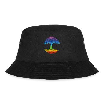 Tree Yggdrasil Viking Celtic Norse Life Symbol - Bucket Hat - black - Front - Lela (165cm)
