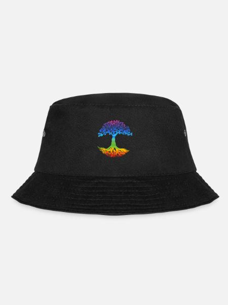Tree Yggdrasil Viking Celtic Norse Life Symbol - Bucket Hat - black