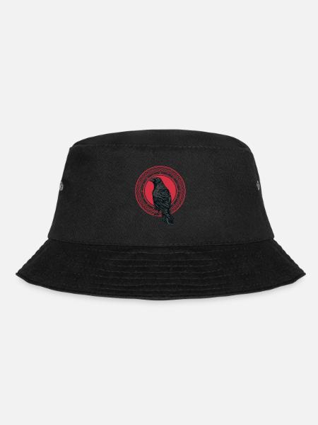 Beautiful Black Crow Raven Bird Watch. Birds Silho - Bucket Hat - Schwarz