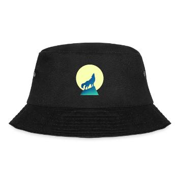 Wolf Mond Silhouette - Bucket Hat - Schwarz - Vorne - Lela (165cm)