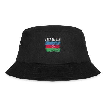 Aserbaidschan Flagge Distressed - Aserbaidschanische Flagge - Bucket Hat - Schwarz - Vorne - Lela (165cm)