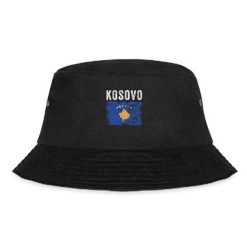 Kosovo Flag Distressed - Kosovar Flag - Bucket Hat - black - Front - Lela (165cm)