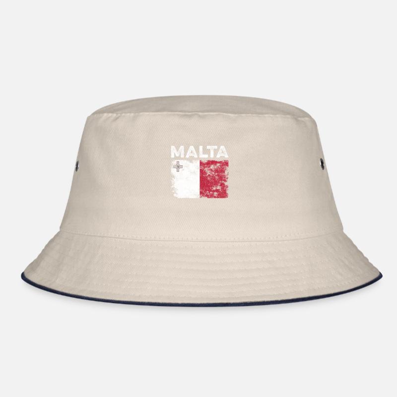 Malta Flag Distressed - Maltese Flag Bucket Hat