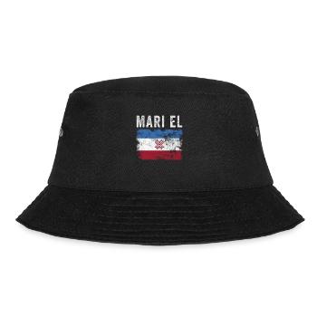 Mari El Flag Distressed - Mari Flag - Bucket Hat - Schwarz - Vorne - Lela (165cm)