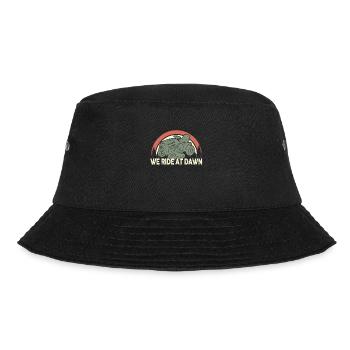 We Ride At Dawn Dad Lawn Mower Make Laugh Day Yard - Bucket Hat - Schwarz - Vorne - Lela (165cm)