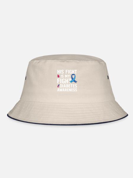 Insulin Junkie Diabetic Diabetes Sugar Type 1 - Bucket Hat - ecru/navy - Front