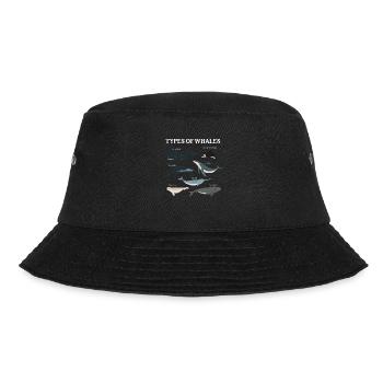 Types of Whales Whale Lovers Whales Species - Bucket Hat - black - Front - Lela (165cm)