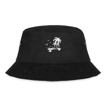 Digital drawing beach with palm trees - Bucket Hat - black - Front - Lela (165cm)