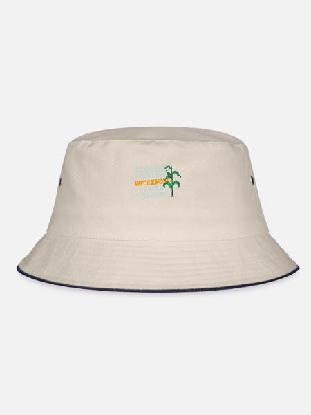 It's Corn A Big Lump With Knobs It Has The Juice - Bucket Hat - ecru/navy - Front