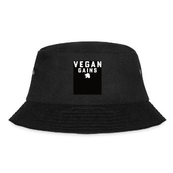 Pflanzliches Essen Vegan Gemüse Gesund Klimawandel - Bucket Hat - Schwarz - Vorne - Lela (165cm)