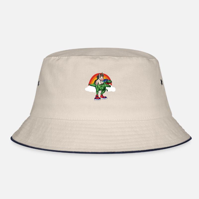 Dabbing Einhorn Reiten T Rex Jungen Mädchen Halloween Bucket Hat