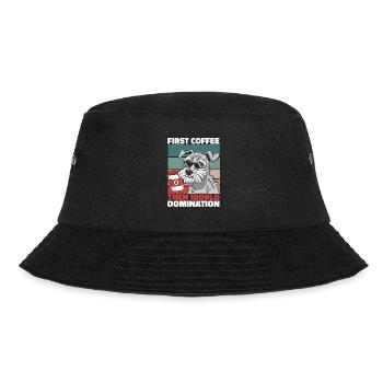 Schnauzer Hund Kaffee Sonnenbrille - Bucket Hat - Schwarz - Vorne - Lela (165cm)