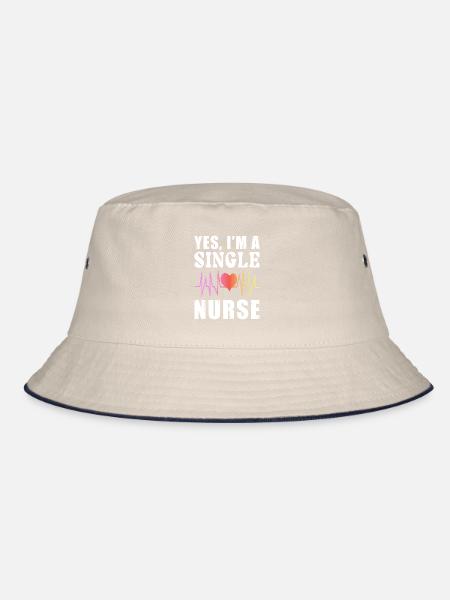Single Nurse Outfit - Bucket Hat - Natur/Navy - Vorne