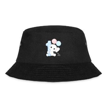 Cute elephant first birthday - Bucket Hat - black - Front - Lela (165cm)