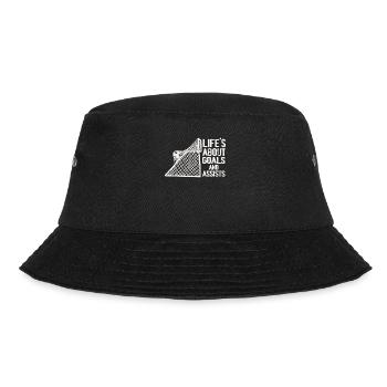 Im Leben geht es um Tore und Vorlagen Futbol Fußball - Bucket Hat - Schwarz - Vorne - Lela (165cm)