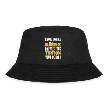 Passez moi la bière tonton t-shirt humoristique - Bob - noir - Devant - Lela (165cm)