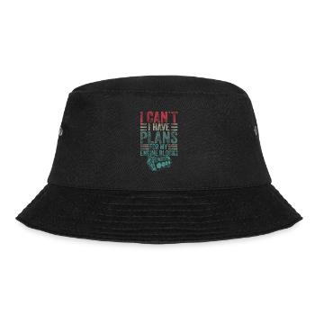 Ich kann keine Pläne für meine Motorblöcke Vintage haben - Bucket Hat - Schwarz - Vorne - Lela (165cm)